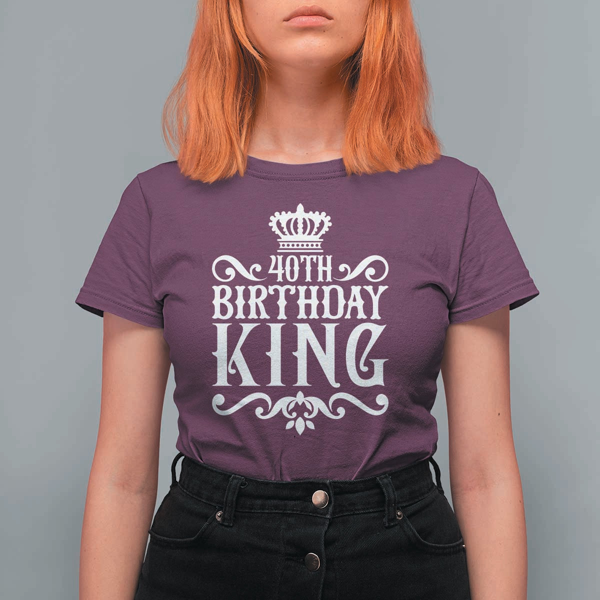 40th Birthday King Royal Crown Graphic For Men T Shirt For Women