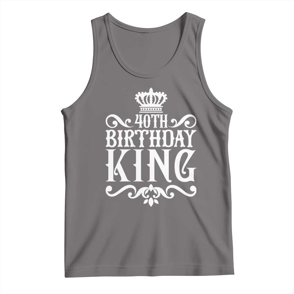 40th Birthday King Royal Crown Graphic For Men Tank Top