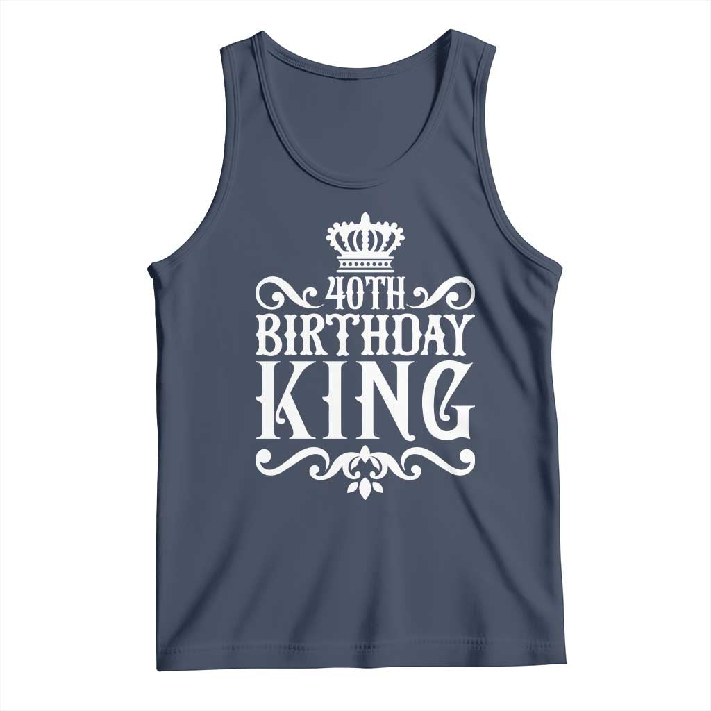 40th Birthday King Royal Crown Graphic For Men Tank Top