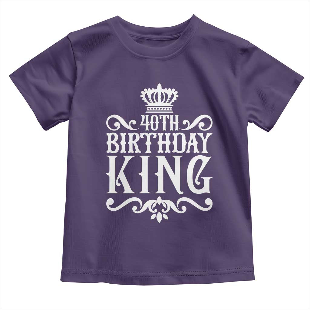 40th Birthday King Royal Crown Graphic For Men Toddler T Shirt
