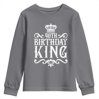 40th Birthday King Royal Crown Graphic For Men Youth Sweatshirt