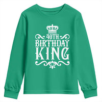 40th Birthday King Royal Crown Graphic For Men Youth Sweatshirt