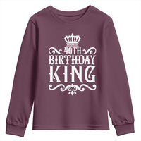40th Birthday King Royal Crown Graphic For Men Youth Sweatshirt