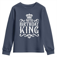 40th Birthday King Royal Crown Graphic For Men Youth Sweatshirt
