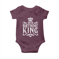 30th Birthday King Baby Onesie Royal Crown Graphic For Men