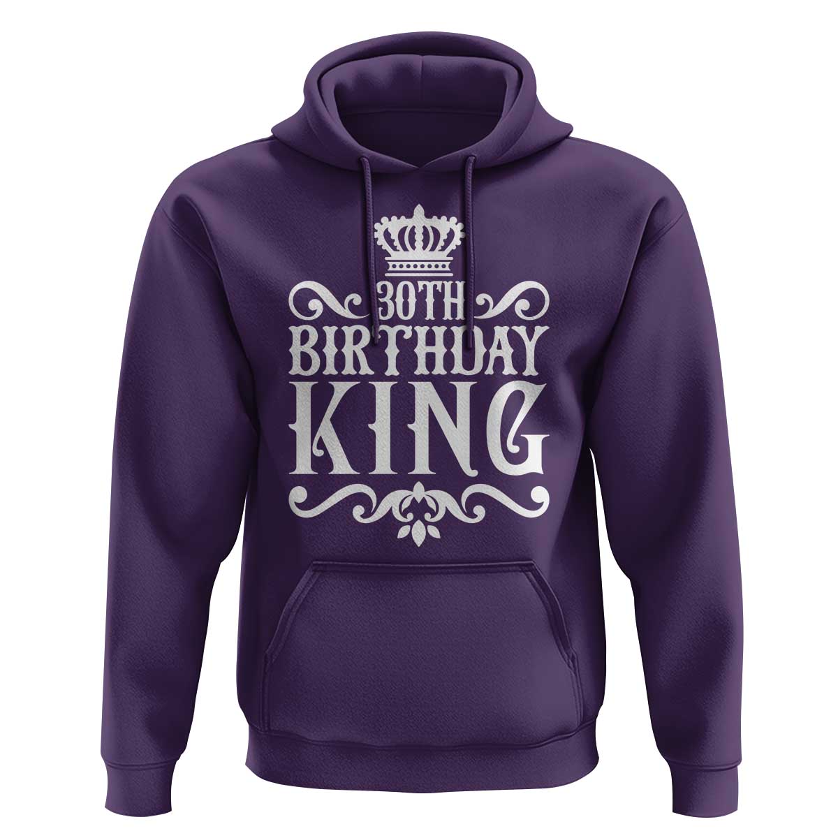 30th Birthday King Hoodie Royal Crown Graphic For Men