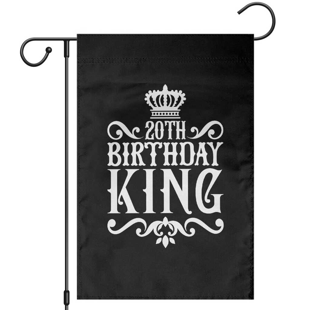 20th Birthday King Crown Gift For Men Garden Flag