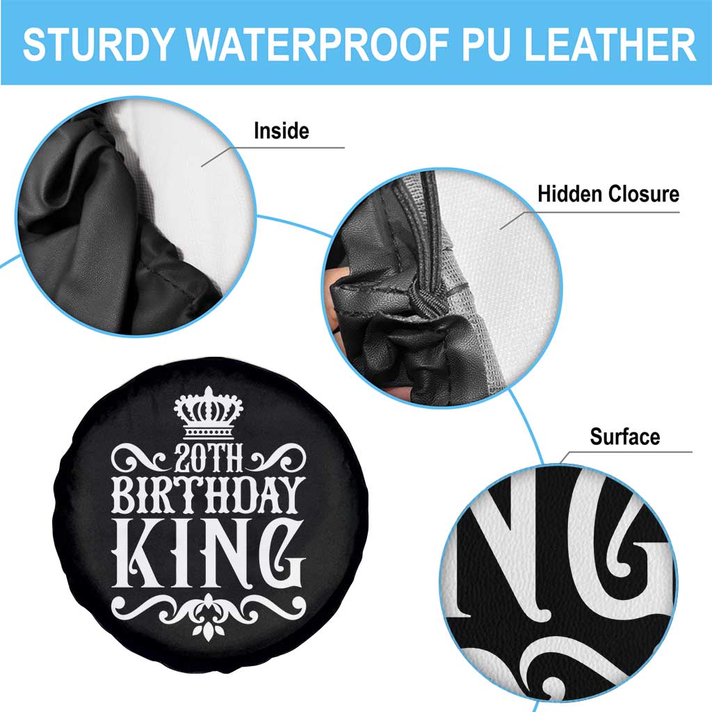 20th Birthday King Crown Gift For Men Spare Tire Cover