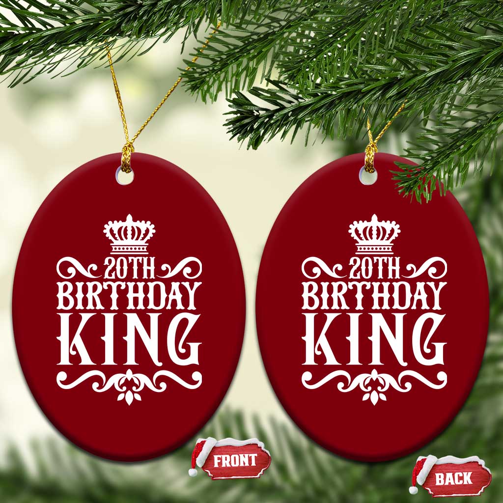 20th Birthday King Crown Gift For Men Ceramic Ornament