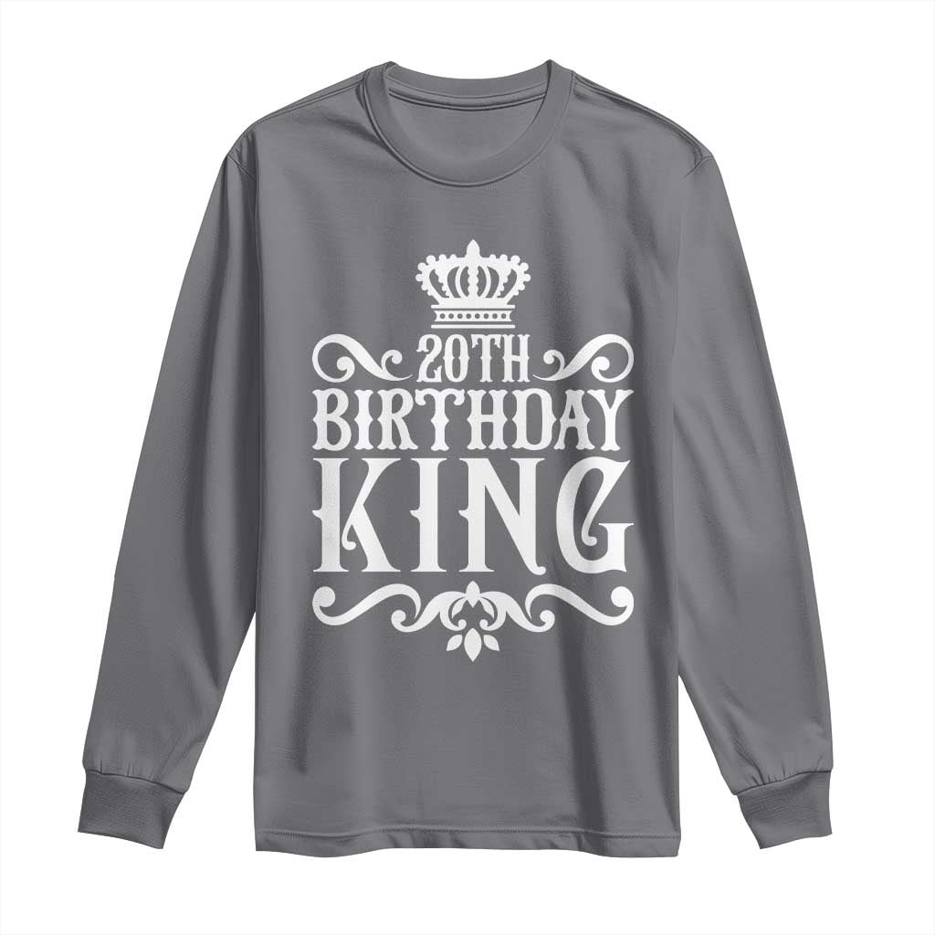 20th Birthday King Crown Gift For Men Long Sleeve Shirt