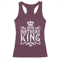 20th Birthday King Crown Gift For Men Racerback Tank Top