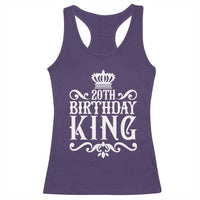 20th Birthday King Crown Gift For Men Racerback Tank Top
