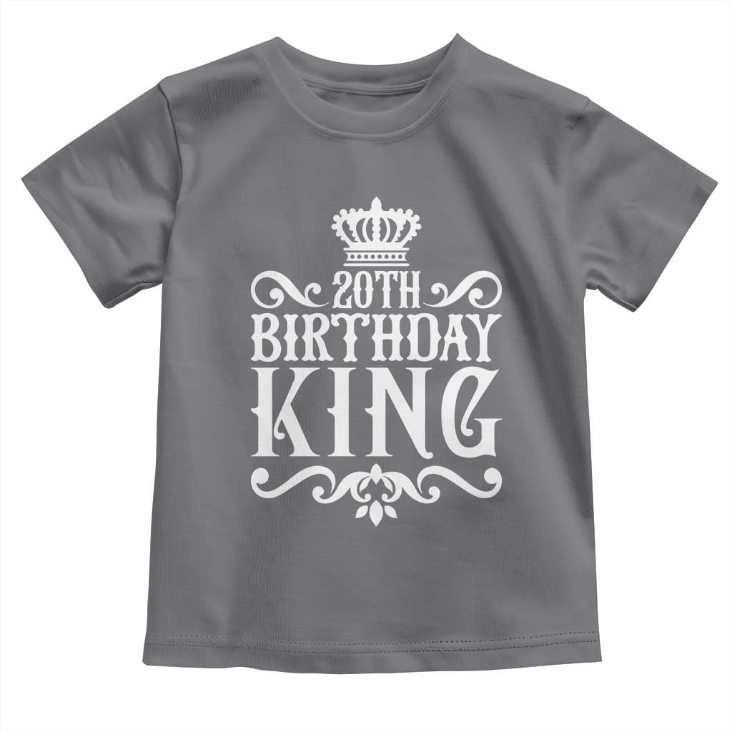 20th Birthday King Crown Gift For Men Toddler T Shirt