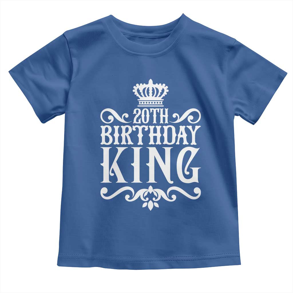 20th Birthday King Crown Gift For Men Toddler T Shirt