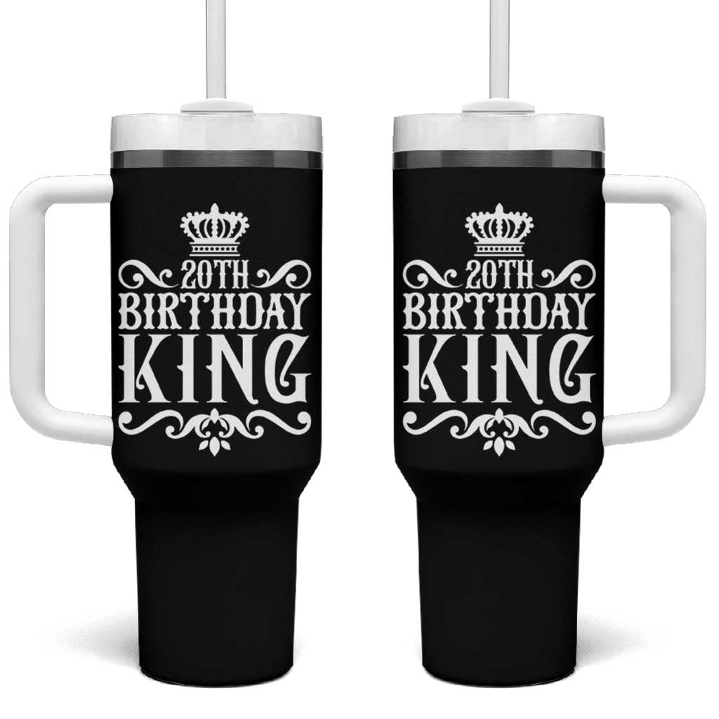 20th Birthday King Crown Gift For Men Tumbler With Handle