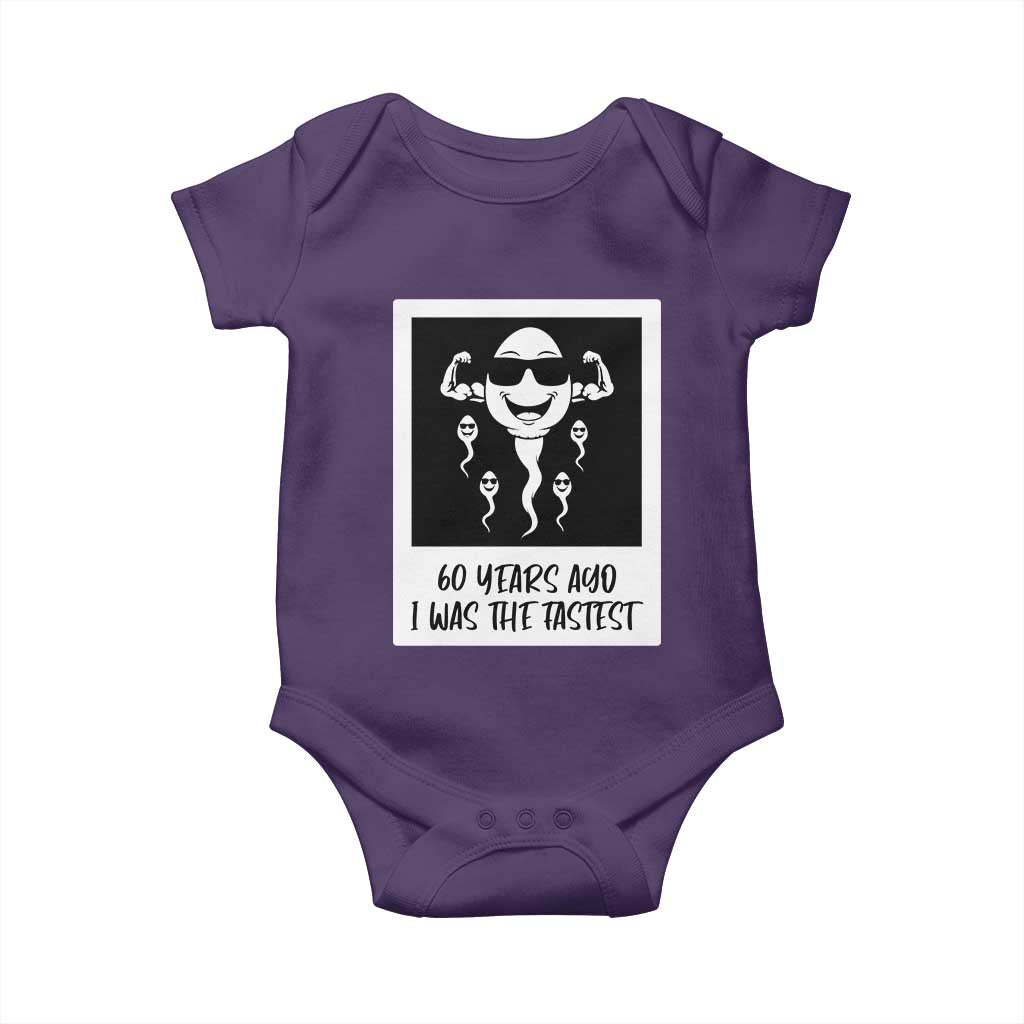 60 Years Ago I Was The Fastest Baby Onesie Funny 60th Birthday Celebration