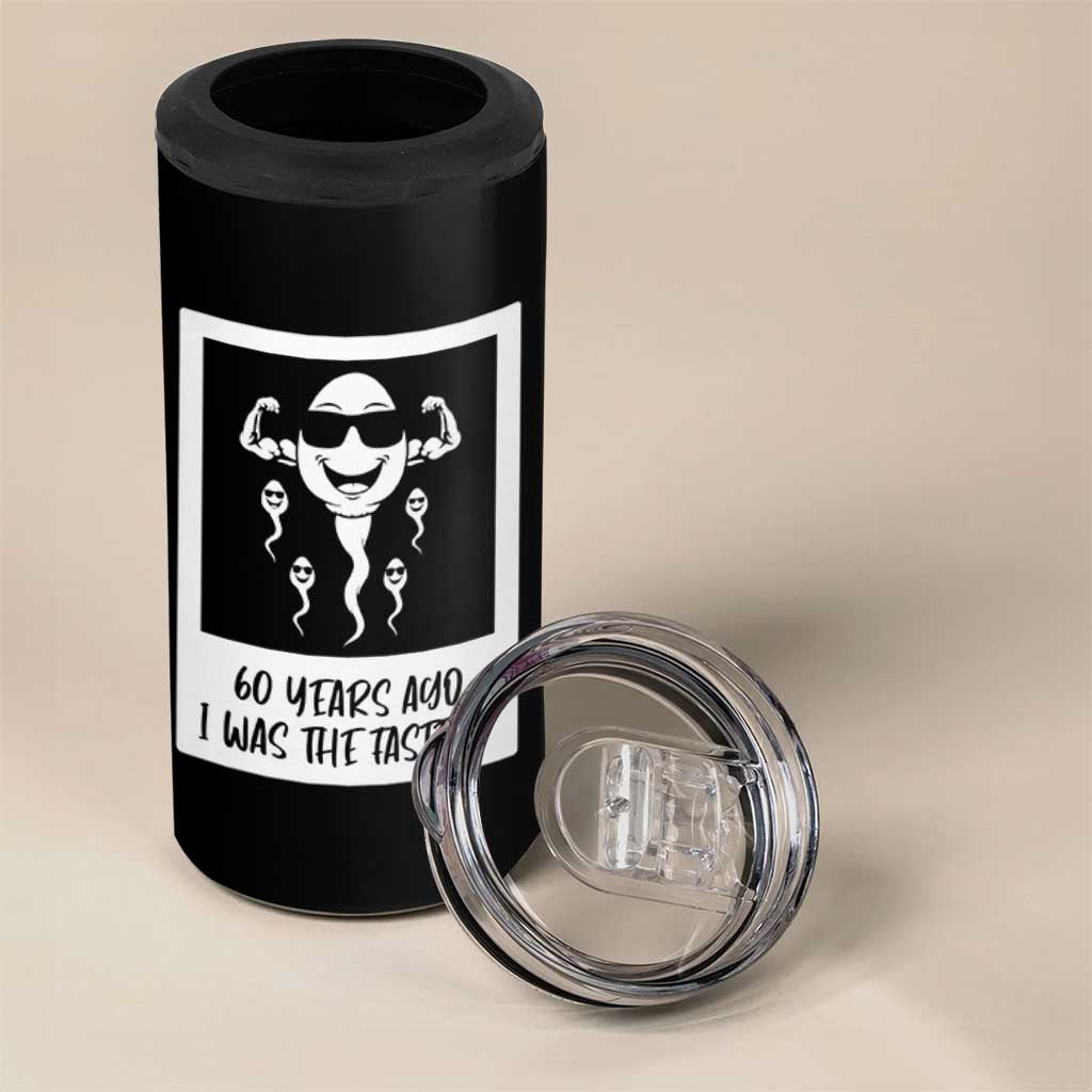 60 Years Ago I Was The Fastest 4 in 1 Can Cooler Tumbler Funny 60th Birthday Celebration