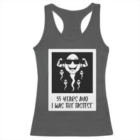 55 Years Ago I Was The Fastest Racerback Tank Top Funny 55th Birthday Milestone Graphic