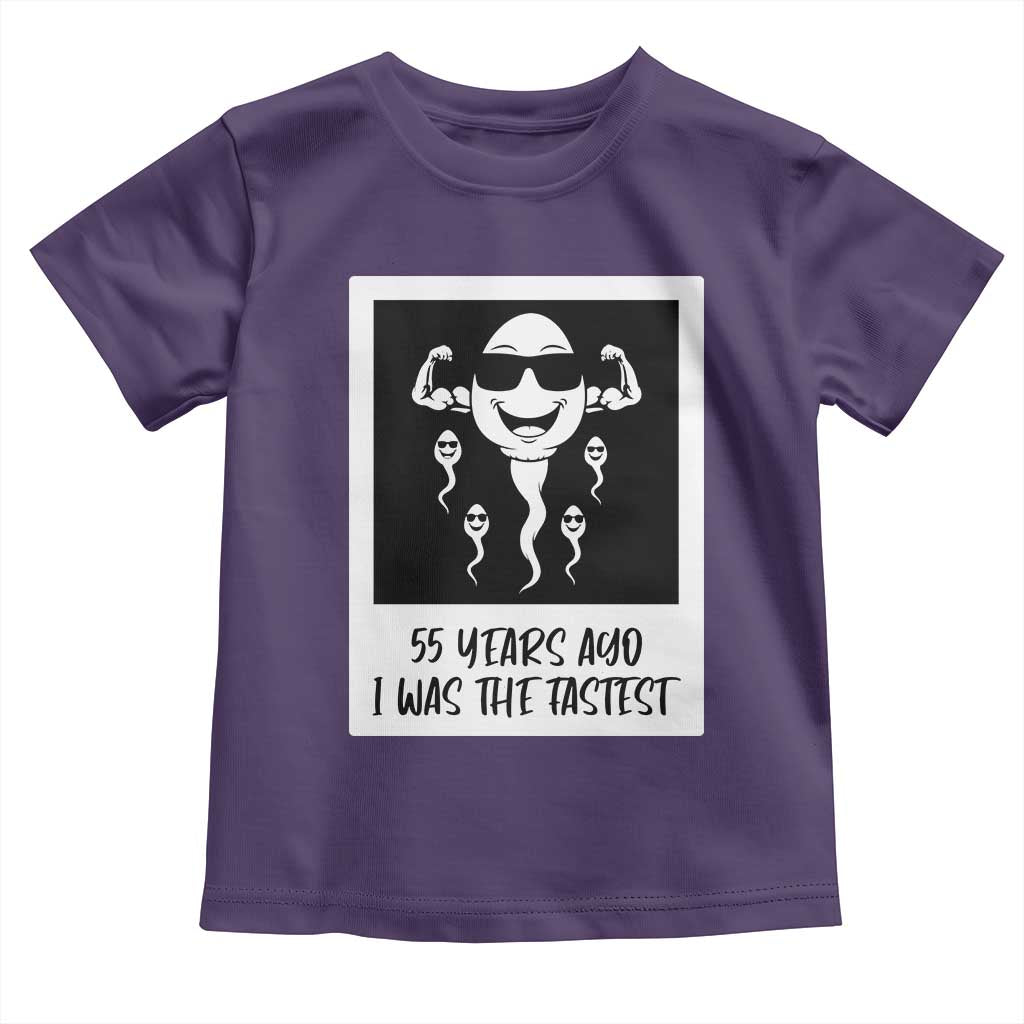 55 Years Ago I Was The Fastest Toddler T Shirt Funny 55th Birthday Milestone Graphic