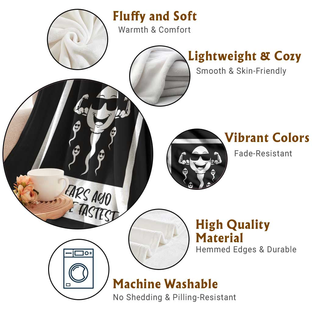 50 Years Ago I Was The Fastest Throw Blanket Funny 50th Birthday Gift