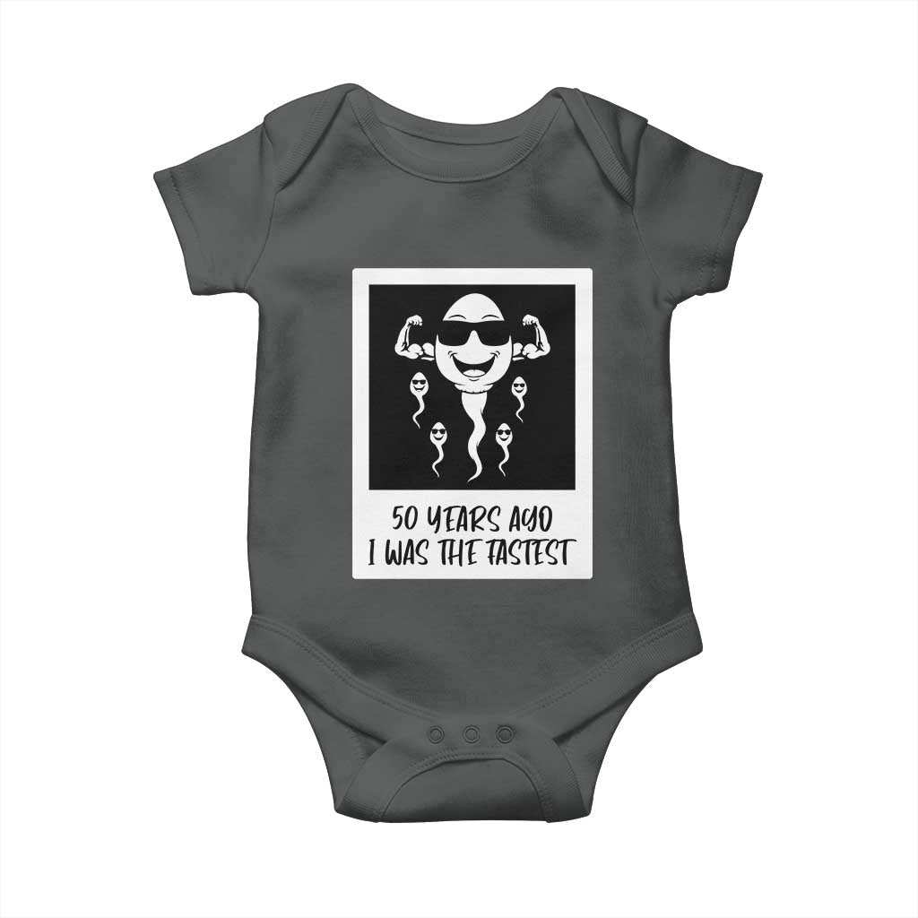 50 Years Ago I Was The Fastest Baby Onesie Funny 50th Birthday Gift
