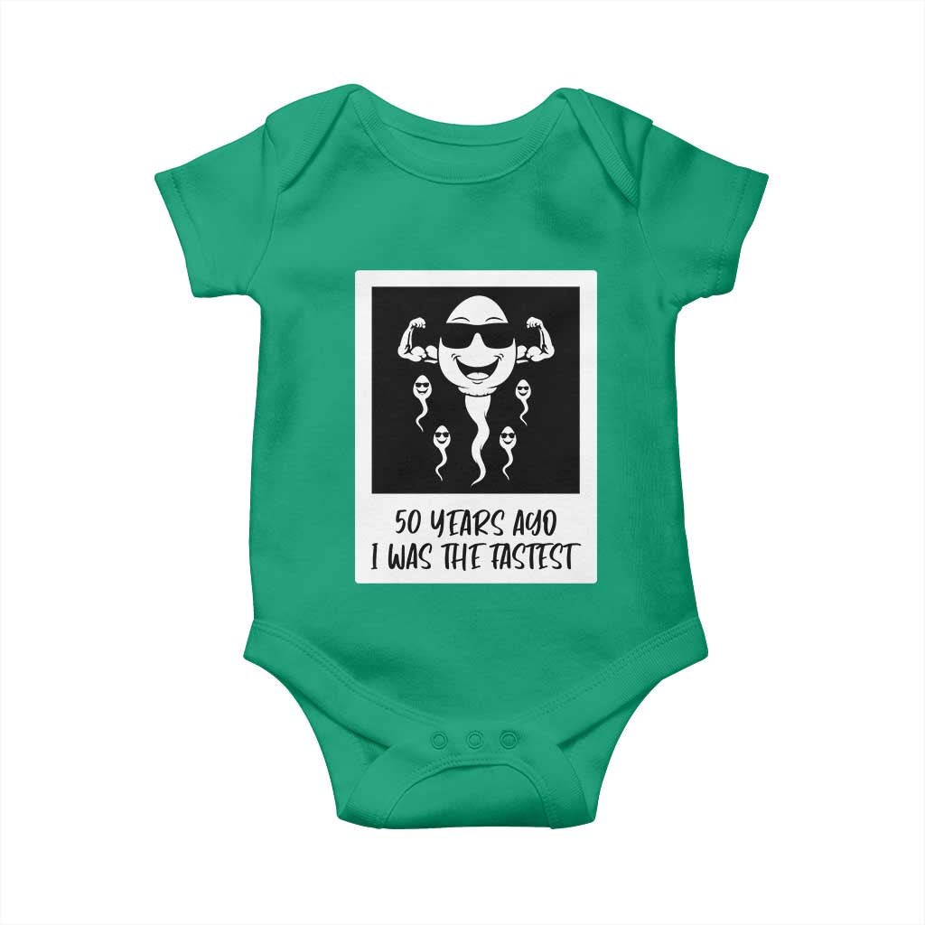 50 Years Ago I Was The Fastest Baby Onesie Funny 50th Birthday Gift