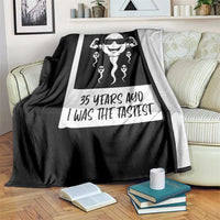35 Years Ago I Was The Fastest Throw Blanket Hilarious 35th Birthday Party Graphic