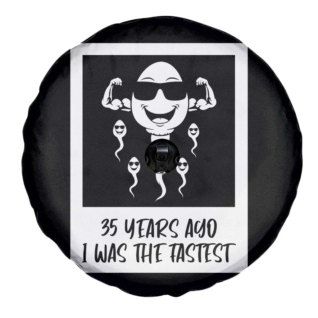 35 Years Ago I Was The Fastest Spare Tire Cover Hilarious 35th Birthday Party Graphic