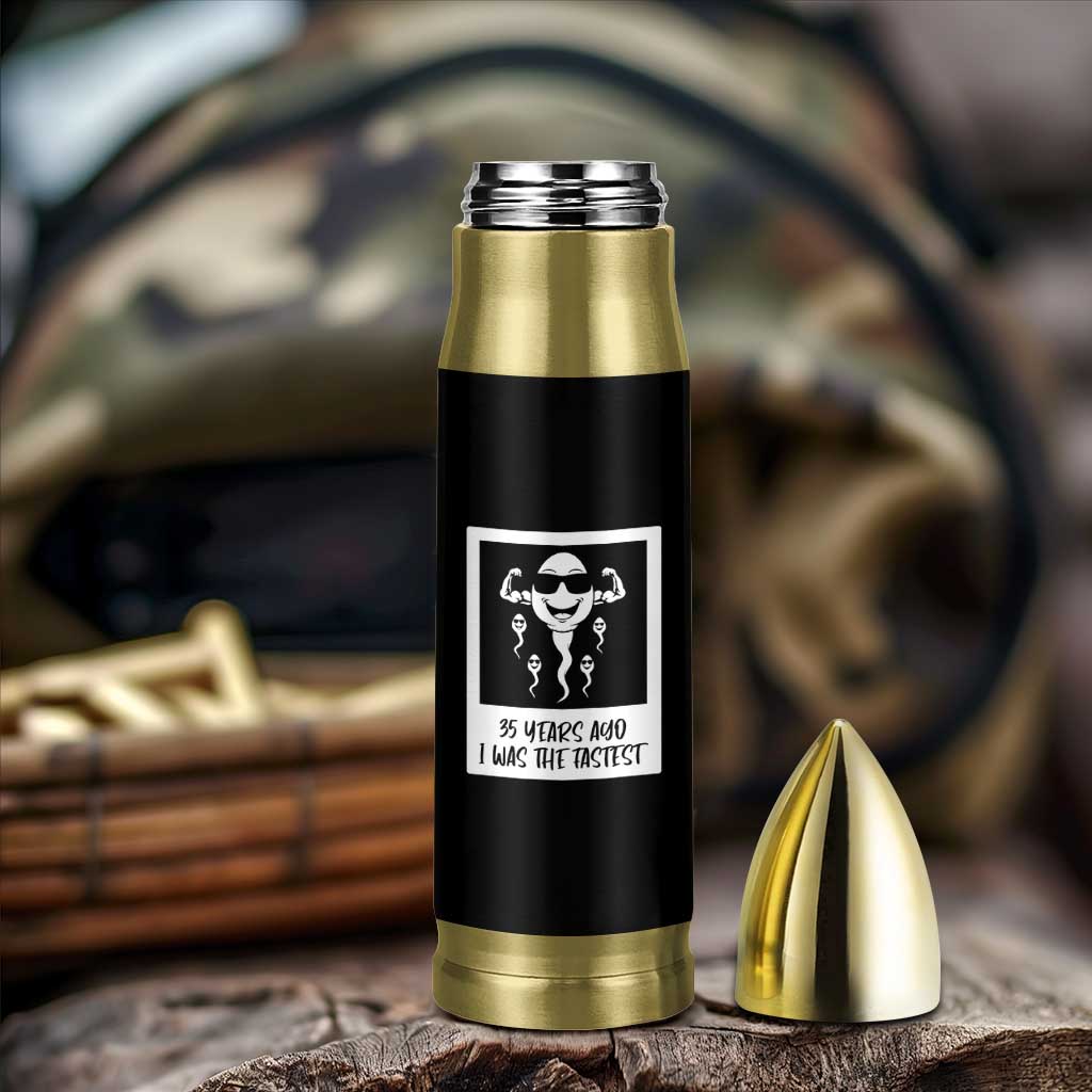35 Years Ago I Was The Fastest Bullet Tumbler Hilarious 35th Birthday Party Graphic