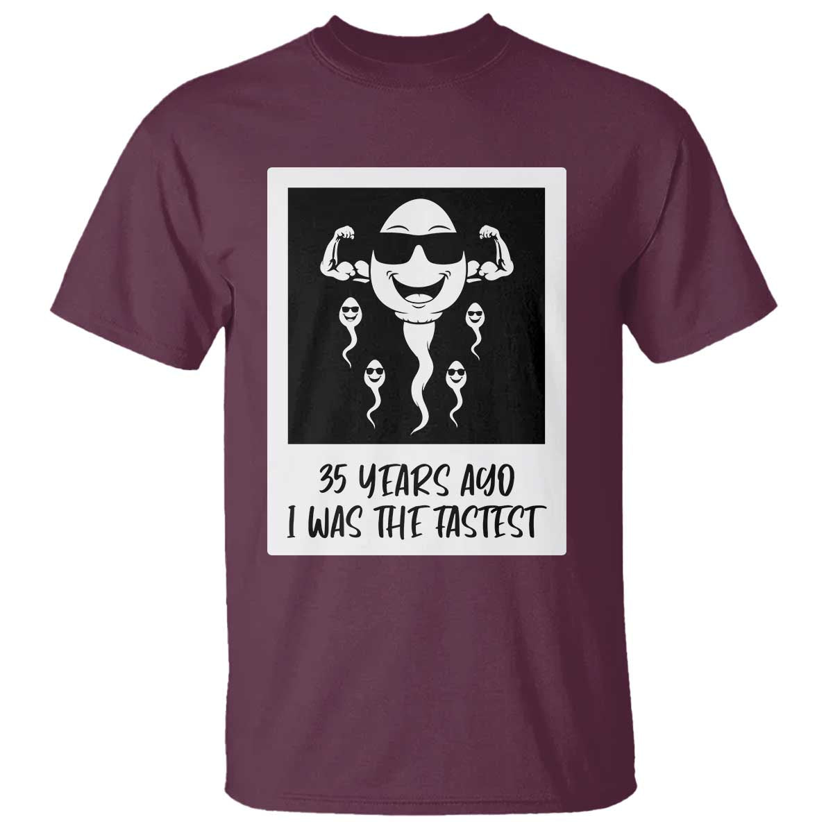 35 Years Ago I Was The Fastest T Shirt Hilarious 35th Birthday Party Graphic