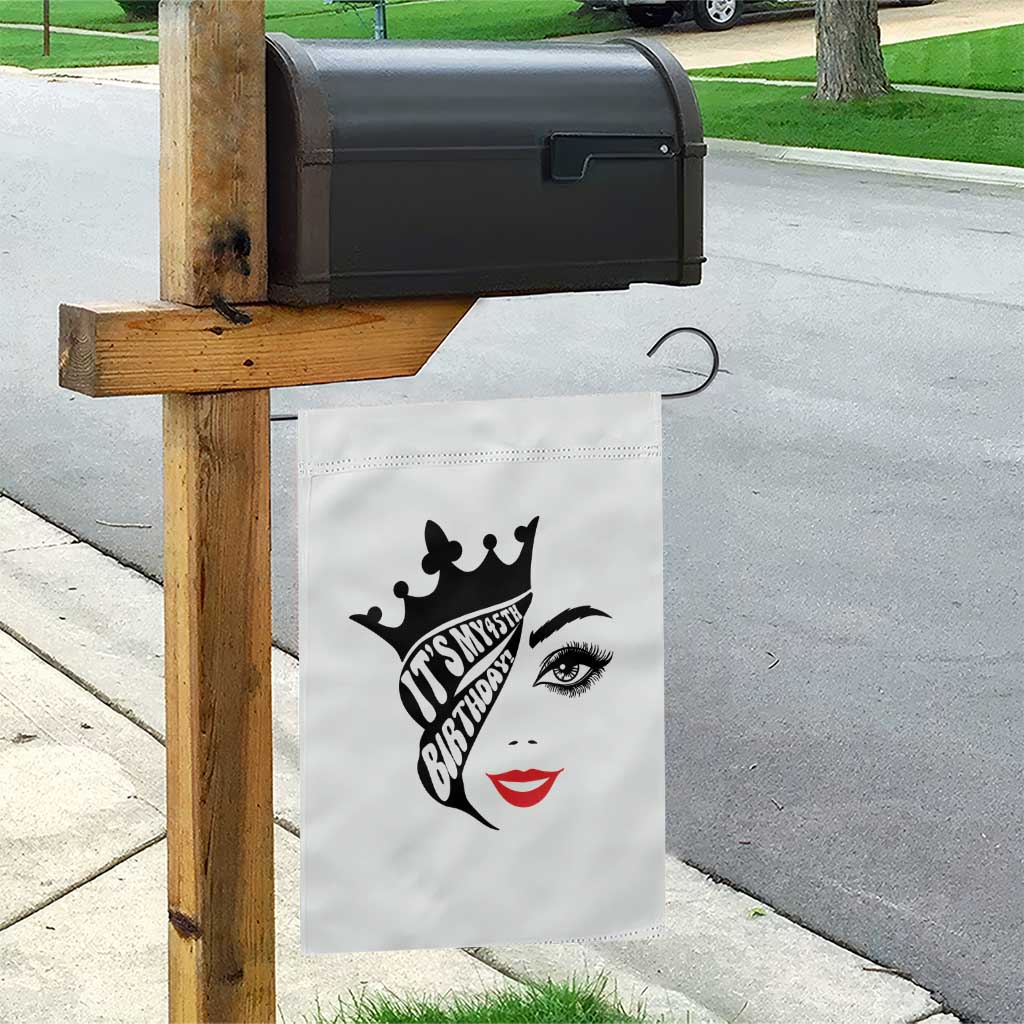 Its My 45th Birthday Garden Flag Birthday Queen Crown Gift For Women