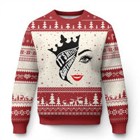 Its My 45th Birthday Ugly Christmas Sweater Birthday Queen Crown Gift For Women