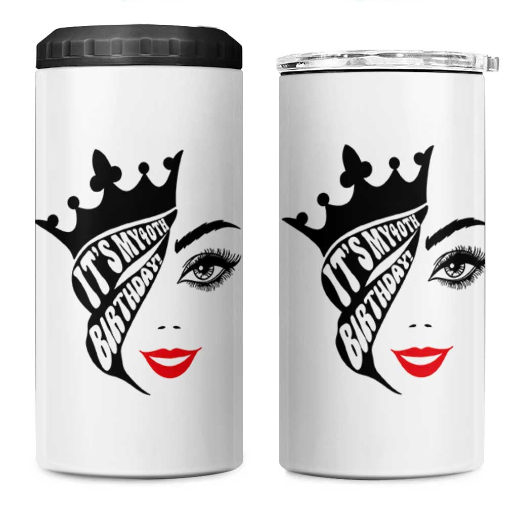 Its My 40th Birthday 4 in 1 Can Cooler Tumbler Birthday Queen Crown Gift For Women