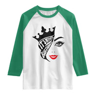Its My 40th Birthday Raglan Shirt Birthday Queen Crown Gift For Women