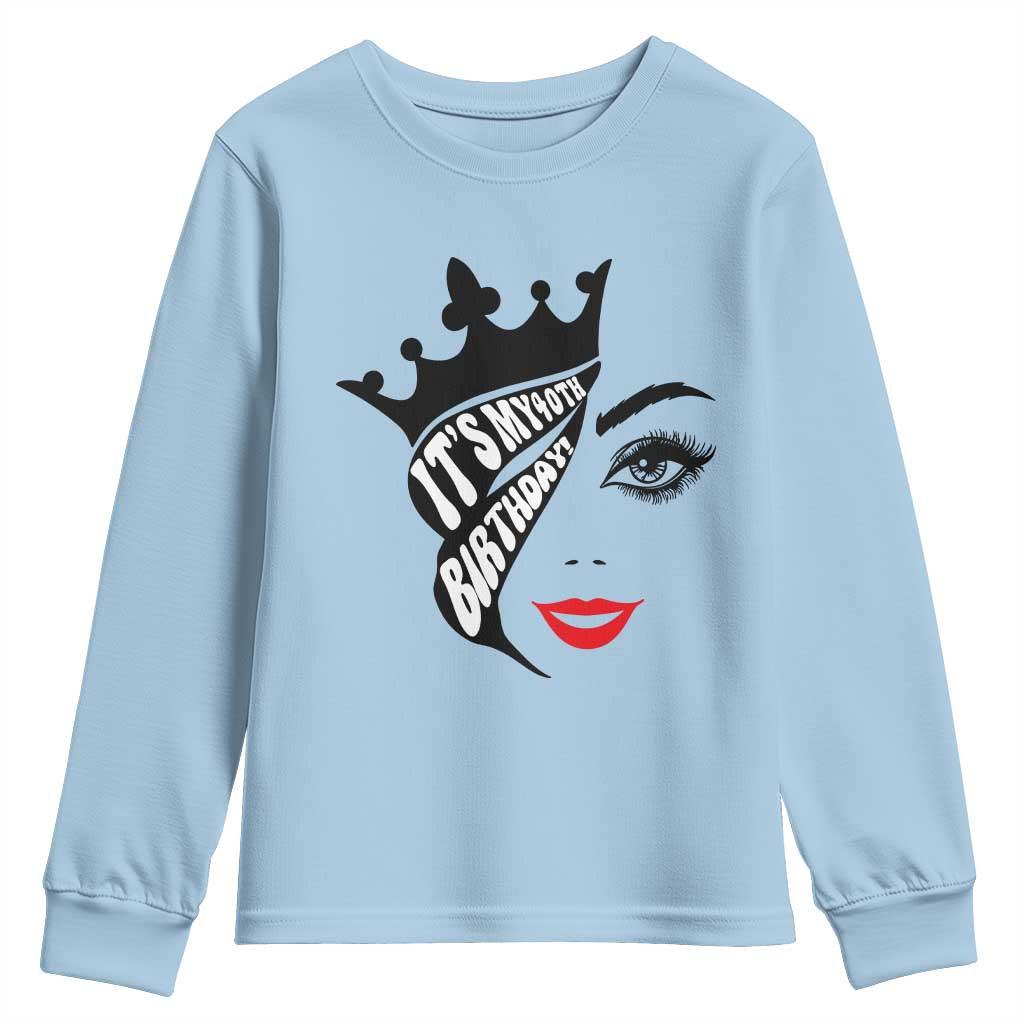 Its My 40th Birthday Youth Sweatshirt Birthday Queen Crown Gift For Women