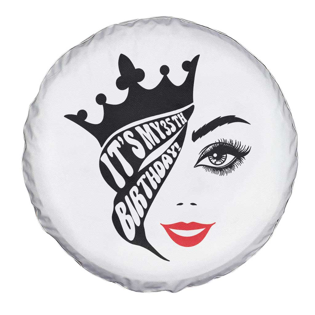 Its My 35th Birthday Spare Tire Cover Birthday Queen Crown Gift For Women