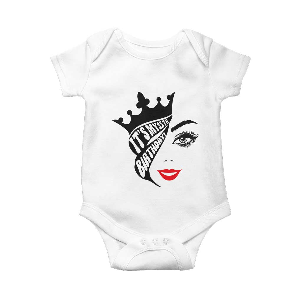 Its My 35th Birthday Baby Onesie Birthday Queen Crown Gift For Women