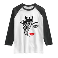 Its My 30th Birthday Raglan Shirt Birthday Queen Crown Gift For Women