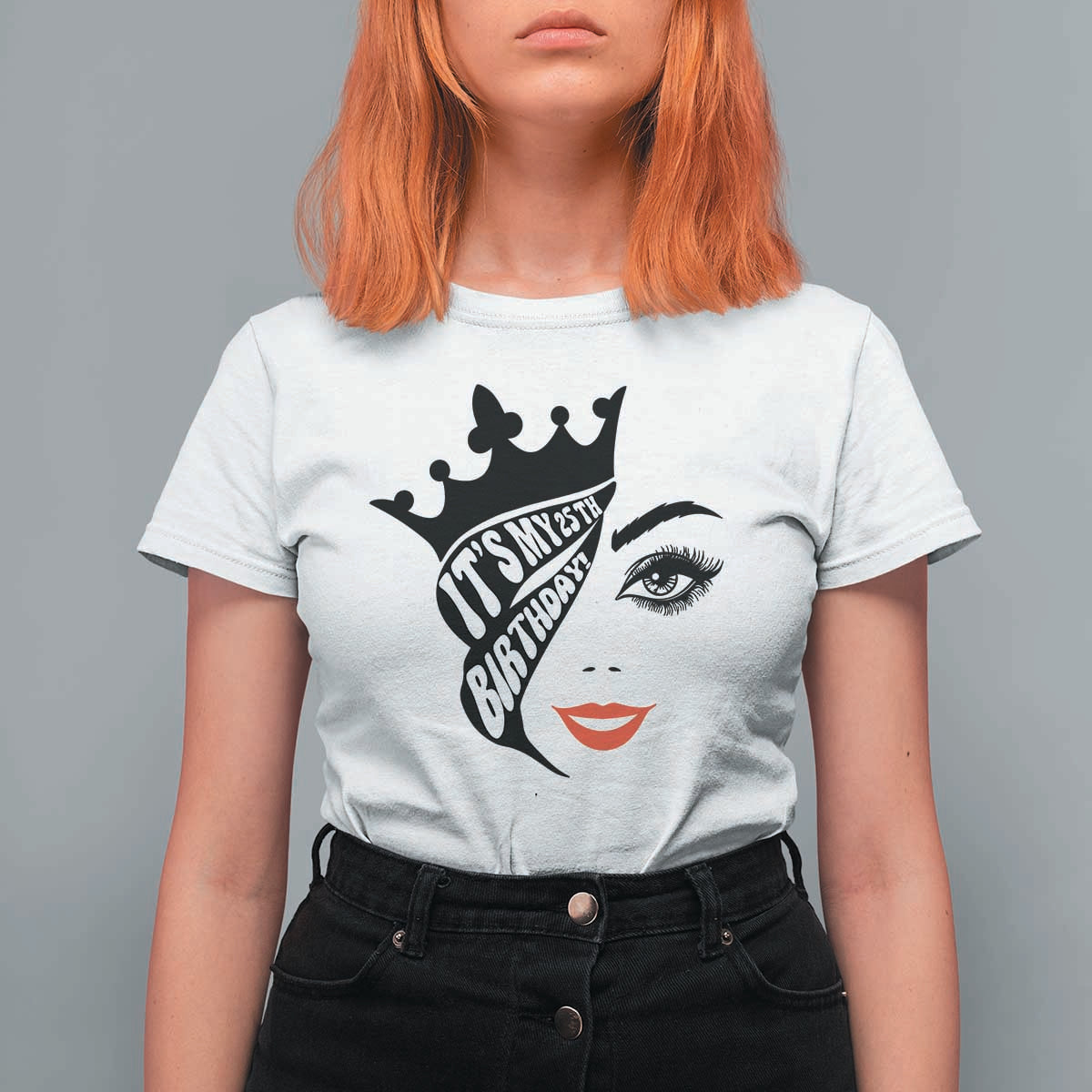 Its My 25th Birthday T Shirt For Women Birthday Queen Crown Gift For Women