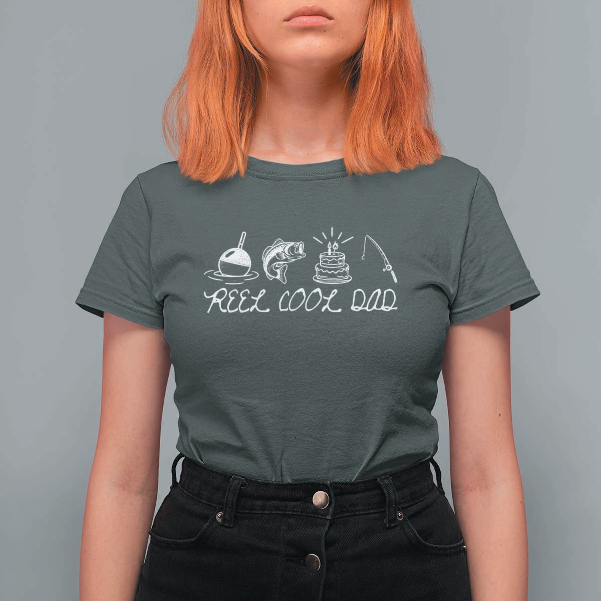 Reel Cool Dad T Shirt For Women Funny Fishing Dad Birthday Gift