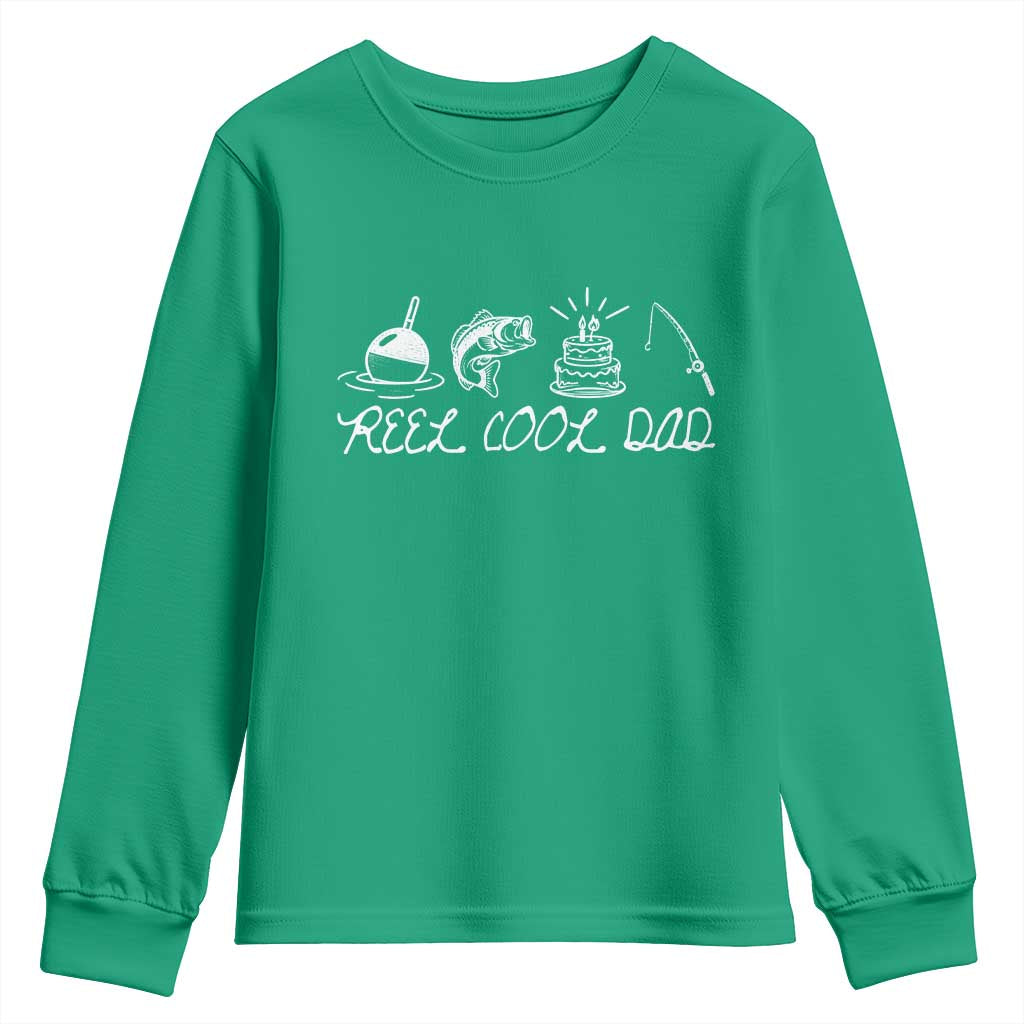 Reel Cool Dad Youth Sweatshirt Funny Fishing Dad Birthday Gift