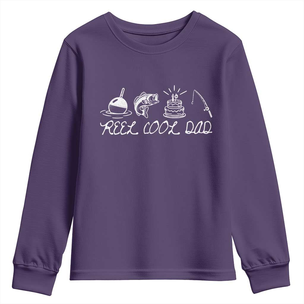 Reel Cool Dad Youth Sweatshirt Funny Fishing Dad Birthday Gift