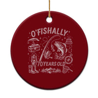 O'Fishally 70 Years Old Ceramic Ornament Funny Fisherman Birthday Graphic