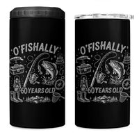 O'Fishally 60 Years Old 4 in 1 Can Cooler Tumbler Funny Fisherman Birthday Graphic
