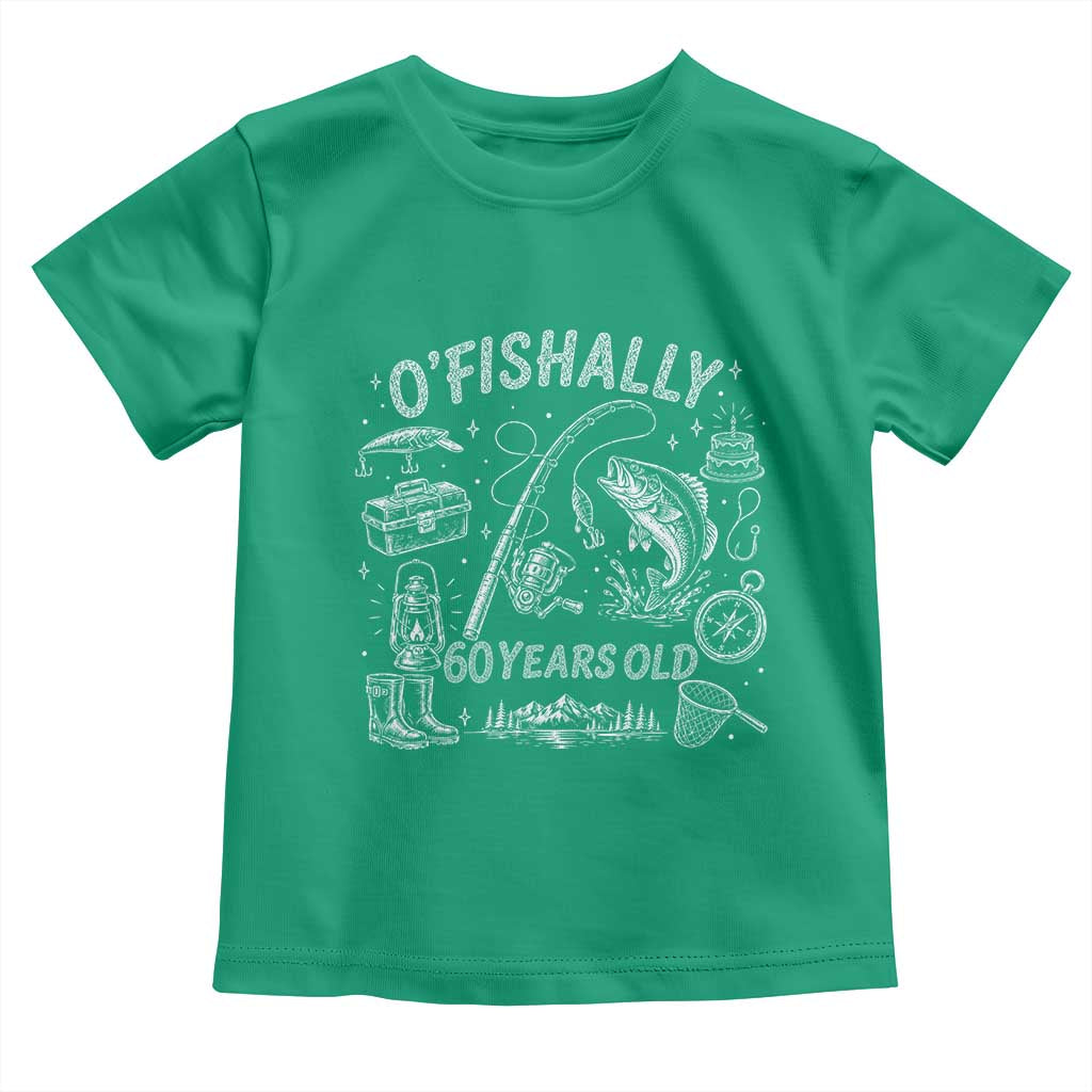 O'Fishally 60 Years Old Toddler T Shirt Funny Fisherman Birthday Graphic