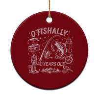 O'Fishally 40 Years Old Ceramic Ornament Funny Fisherman Birthday Graphic
