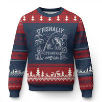 O'Fishally 40 Years Old Ugly Christmas Sweater Funny Fisherman Birthday Graphic
