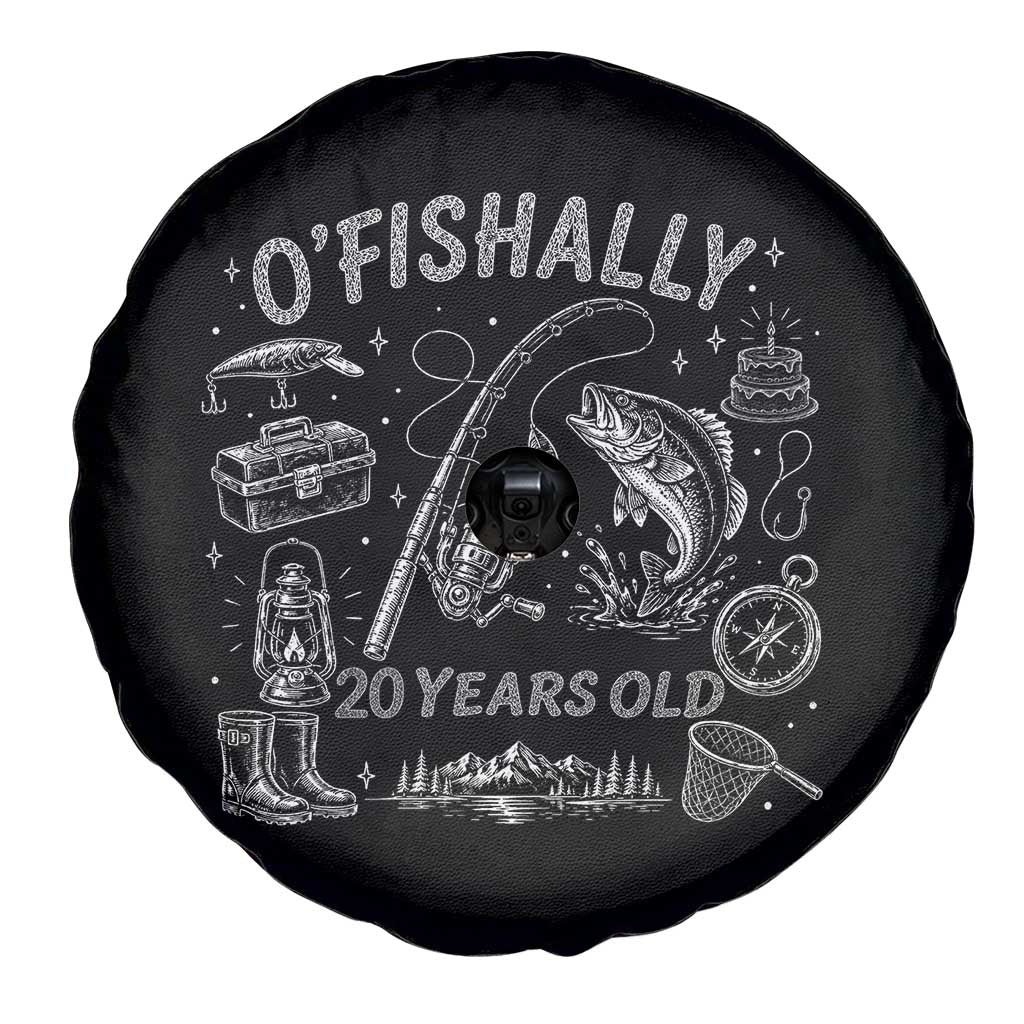 O'Fishally 20 Years Old Spare Tire Cover Funny Fisherman Birthday Graphic