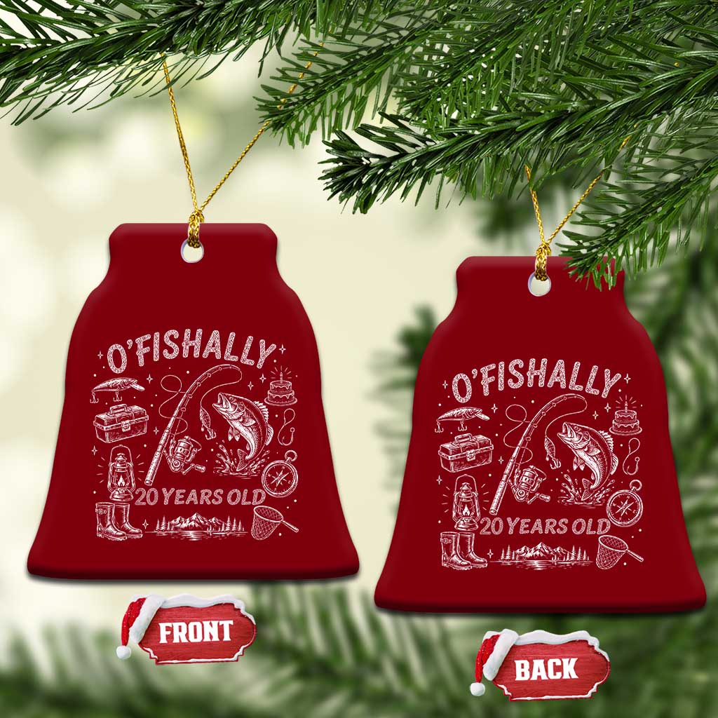 O'Fishally 20 Years Old Ceramic Ornament Funny Fisherman Birthday Graphic