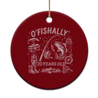 O'Fishally 20 Years Old Ceramic Ornament Funny Fisherman Birthday Graphic